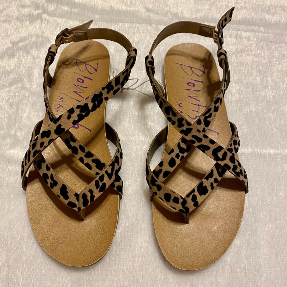 NEW Blowfish Malibu Pixi Leopard Print Strappy Sandals
